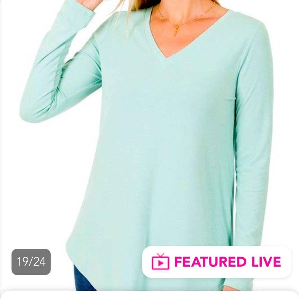 New Zenana long sleeve v-neck t-shirt. Super soft!